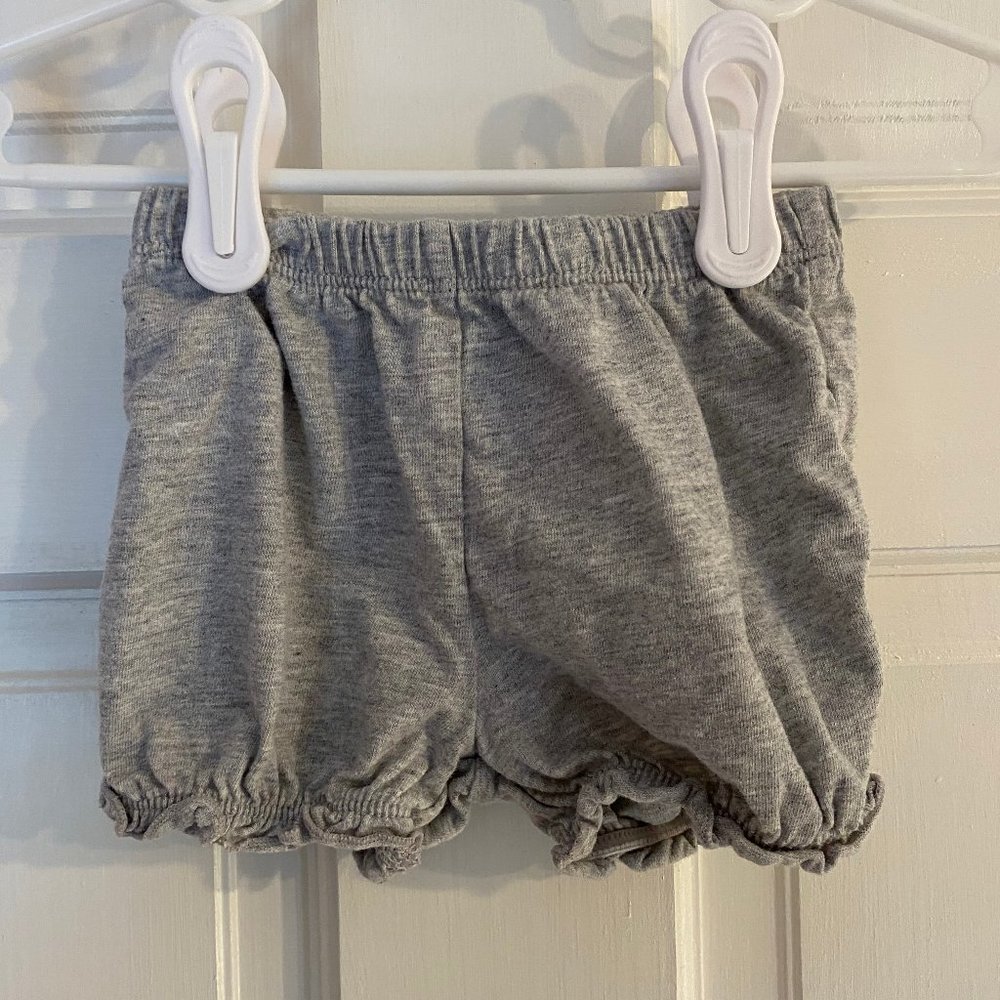Grey Ruffled Shorts